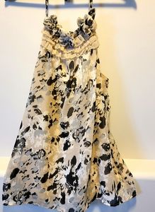 Vero Moda tie halter blouse. Size S. Brown and cream.